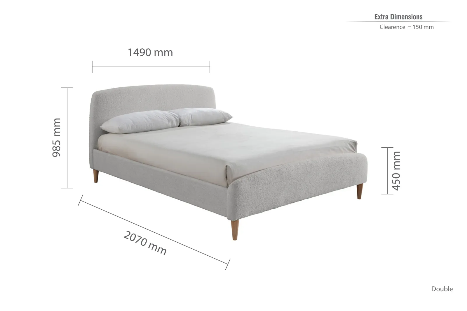 Birlea Otley Bed in Light Grey 6