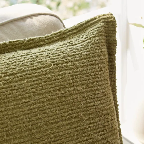 Textured Boucle Stripe Cotton Square Cushion 3