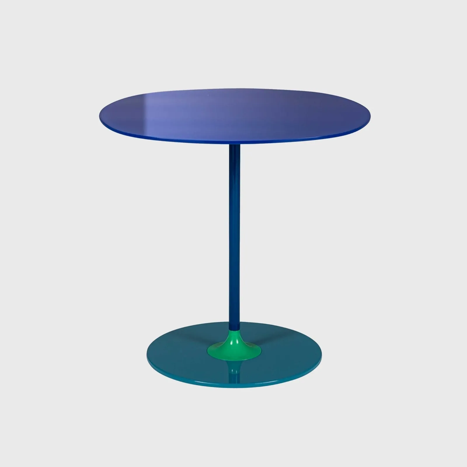 Kartell Thierry Side Table 45X45X45 Blue, Round Glass | Barker & Stonehouse