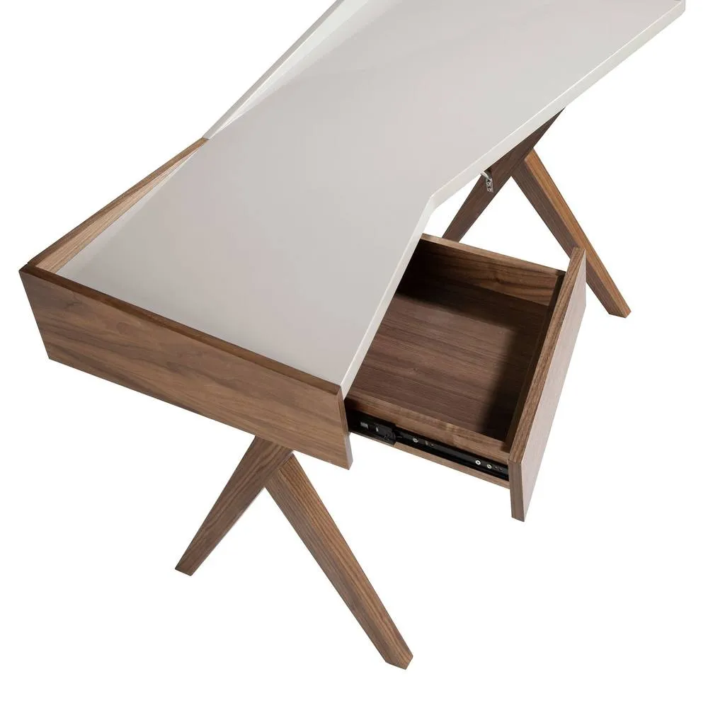 Angel Cerda Walnut Desk with Grey Top 120x60x81 cm 5