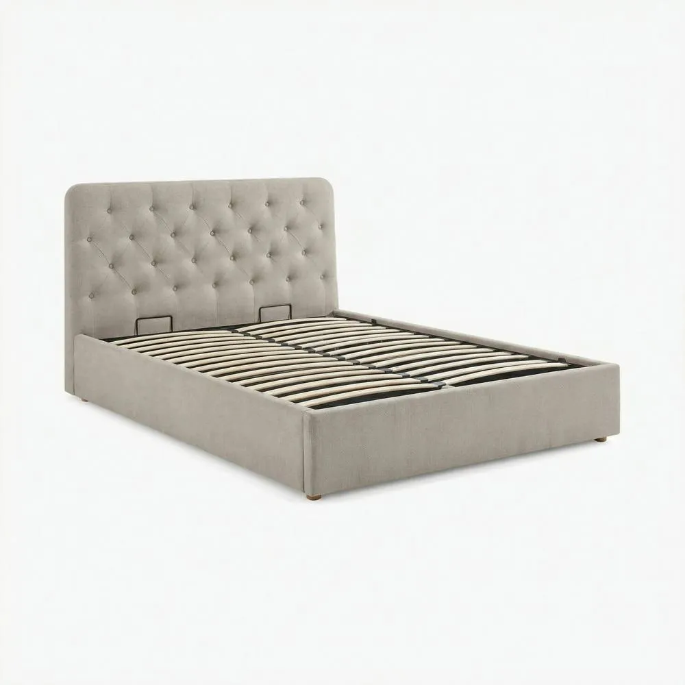 FurnitureboxUK Hayden Beige Fabric Ottoman Bed Frame 6