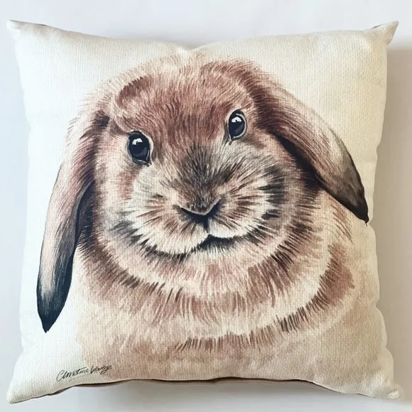 Christine Varley Rabbit Square Cushion 2
