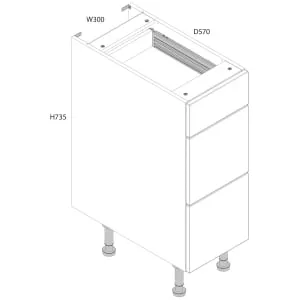 Wickes Orlando Reed Green Drawer Unit - 300mm 2