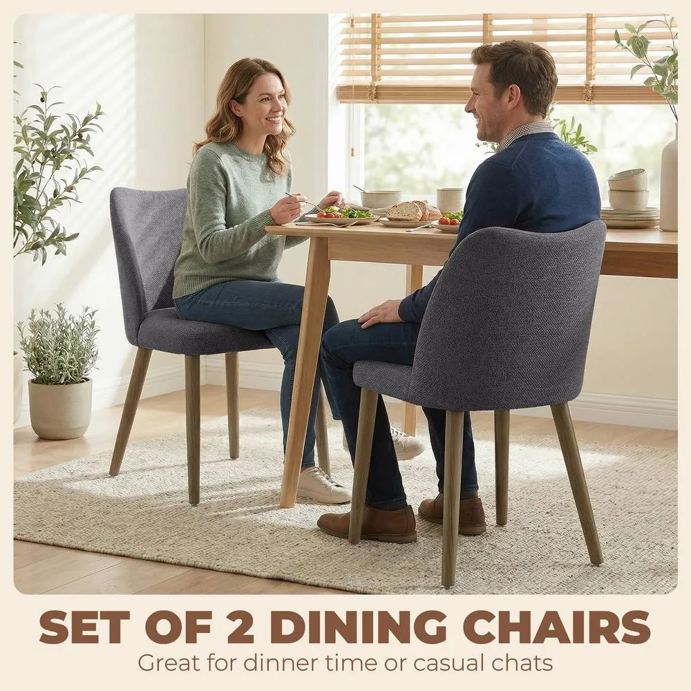 HOMCOM Dining Chairs Set of 2, Kitchen Chairs with Padded Seat, Curved Back in Dark Grey 4