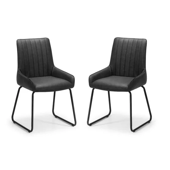 Soho Set Of 2 Dining Chairs, Faux Leather 2
