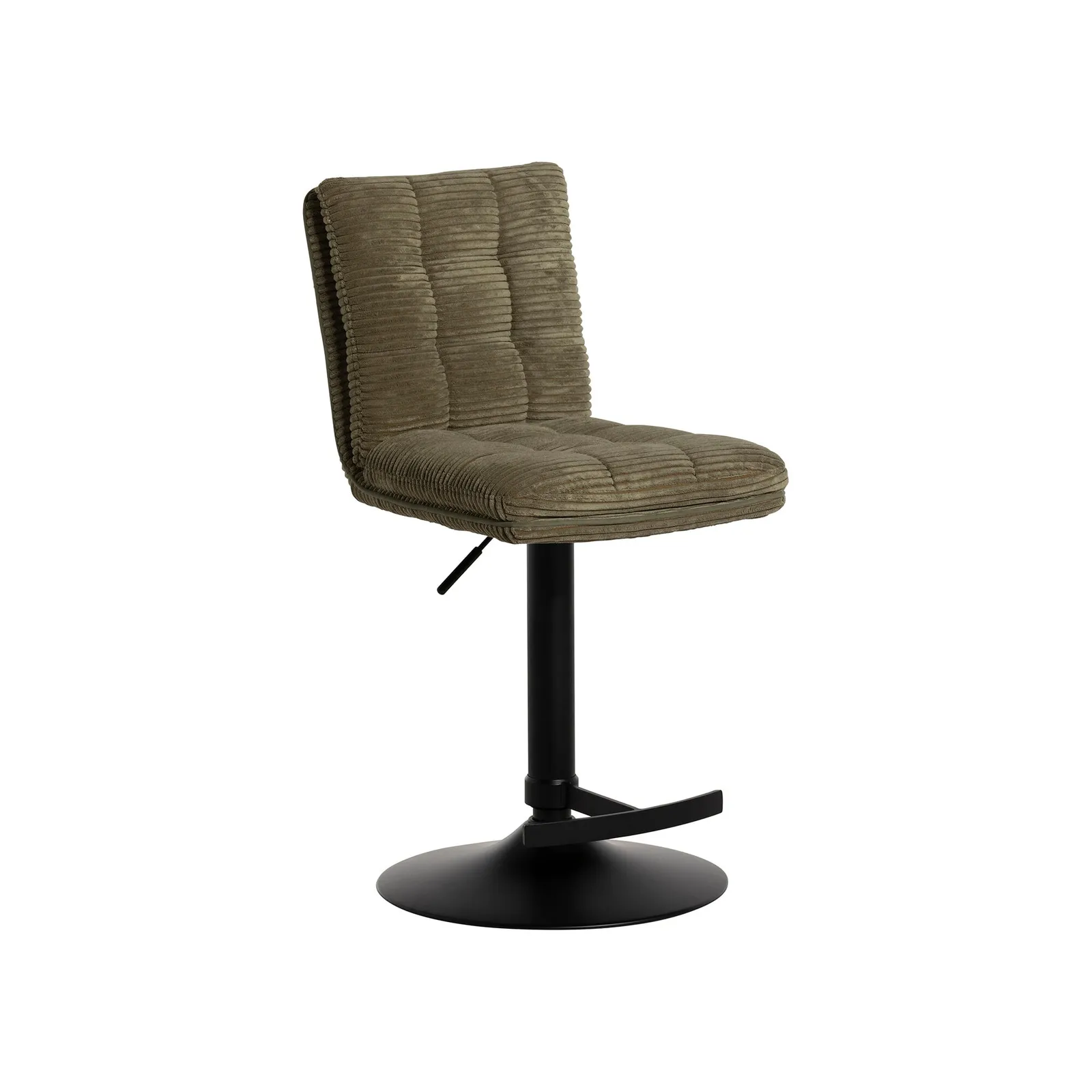Odine Swivel Bar Stool 360 Swivel Adj Height, Green Fabric | Barker & Stonehouse 3