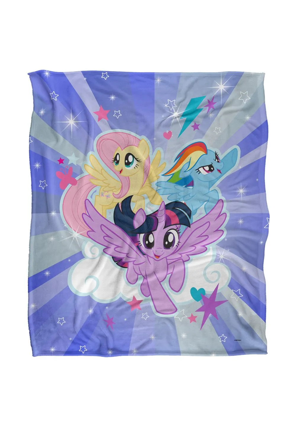 My Little Pony Starry Sky Silky Touch Super Soft Throw Blanket 152 X 127 cm in White