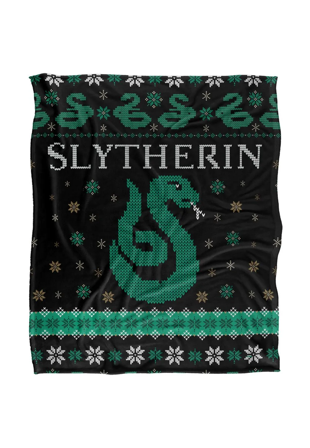 Harry Potter Blanket, 152x127 cm Slytherin Ugly Christmas Sweater Silky Touch Super Soft Throw Blanket in White