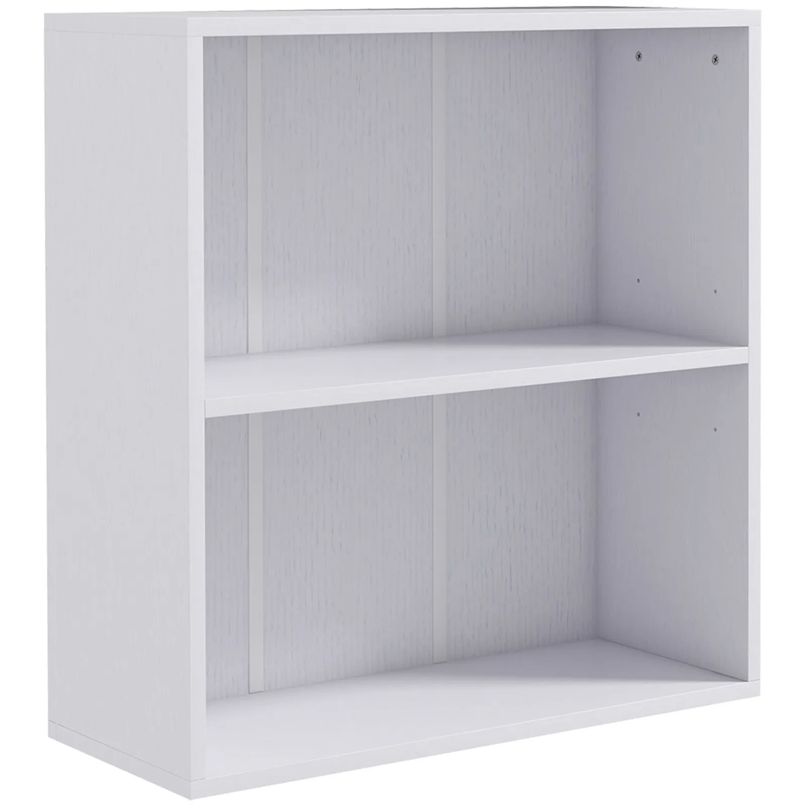 HOMCOM Bookshelf Display Storage Shelf with 2 Compartments for Study in White 2