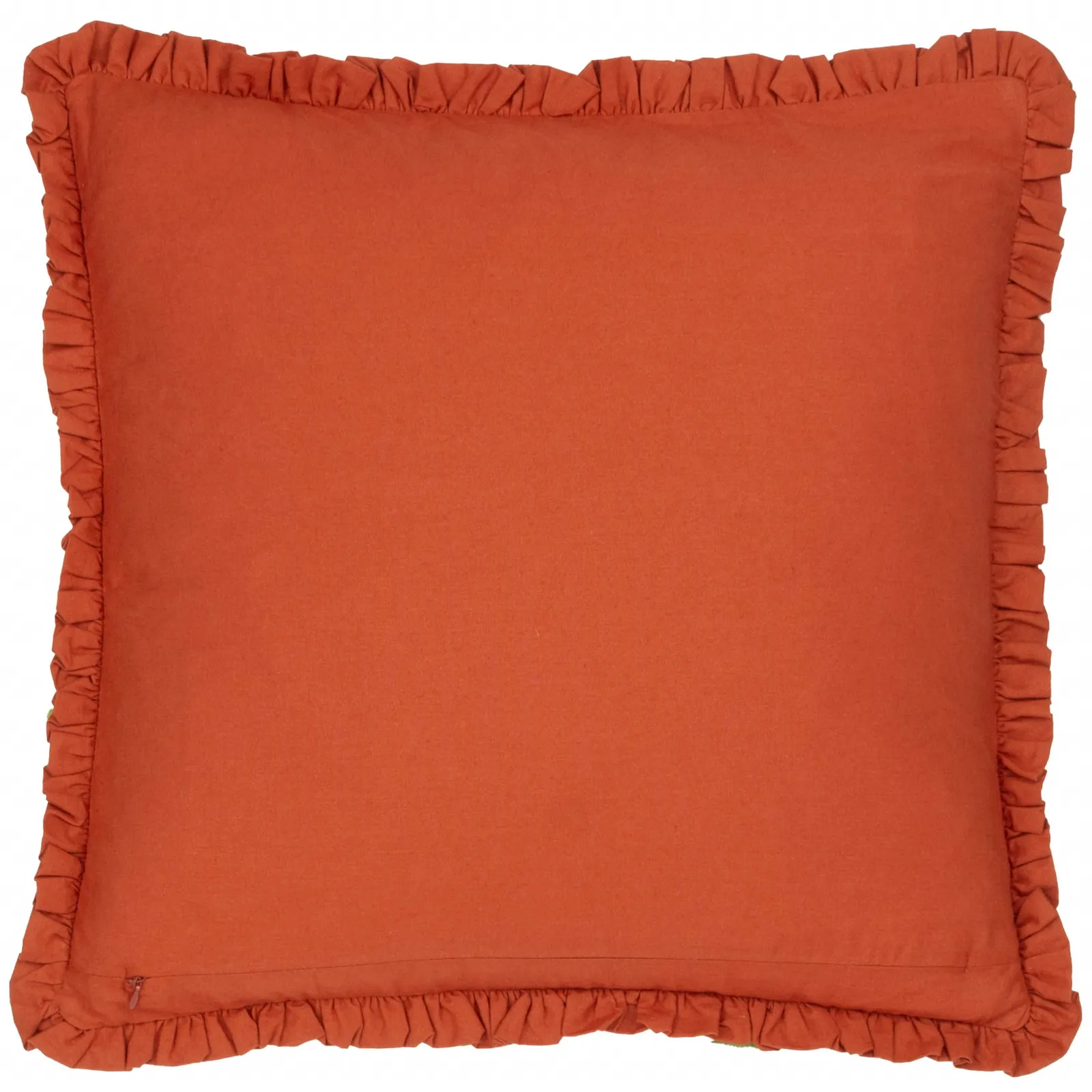Paoletti Henderson Embroidered 100% Cotton Cushion in Orange 3
