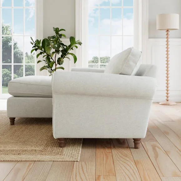 Flori Chenille Soft Texture Corner Chaise Sofa 4