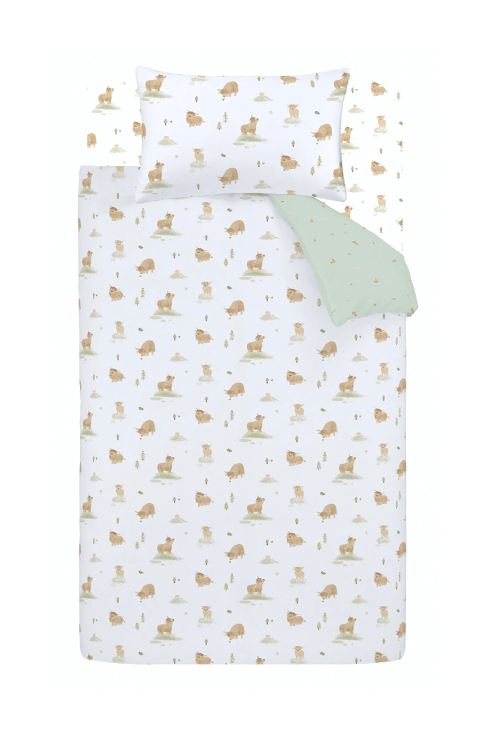 Bianca 'Mini Moo Cow' Reversible Cotton Duvet Cover Set in White 6