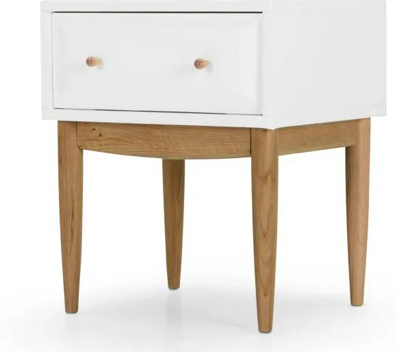 Willow Bedside Table, Oak & White