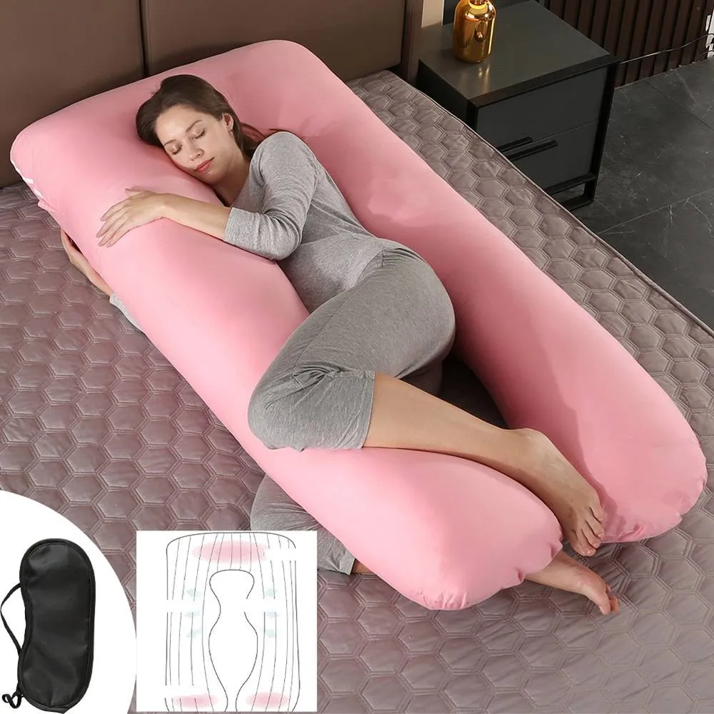 Hinsinc Pink U-Shaped Maternity Pillow for Pregnancy