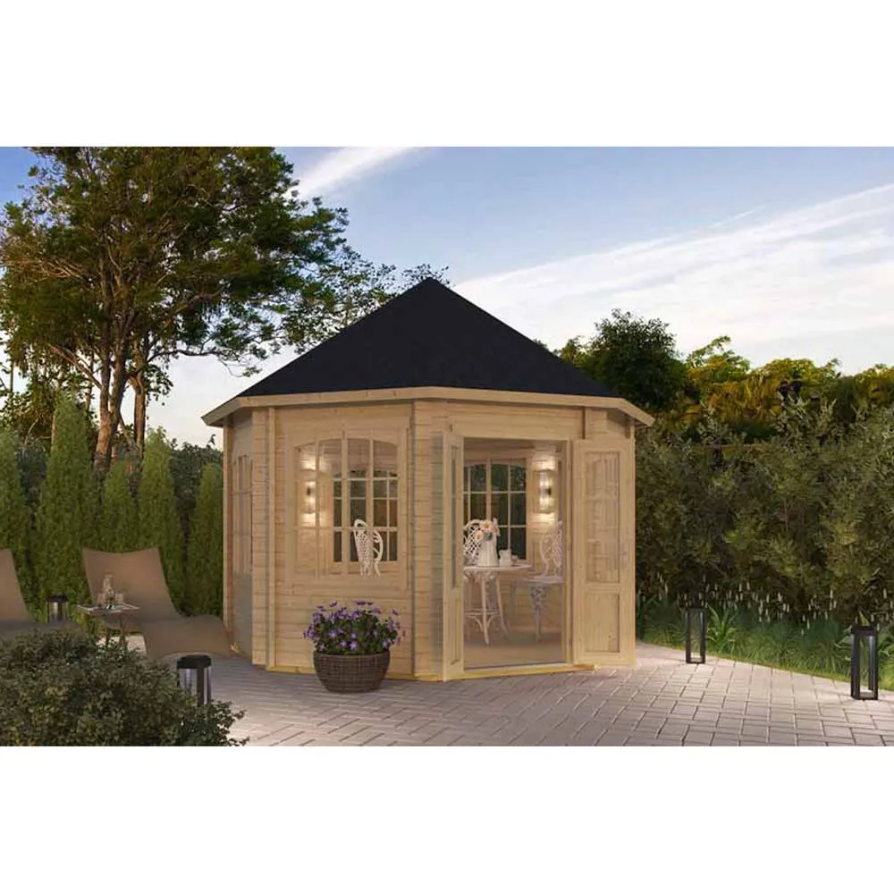 Lasita Maja Ltd Jamaica-Log Cabin, Garden Room, Home Office - L389.4xW389.4xH345.4 cm in Natural 4