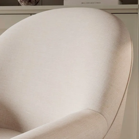 Petit Faux Linen Skirted Occasional Armchair 3