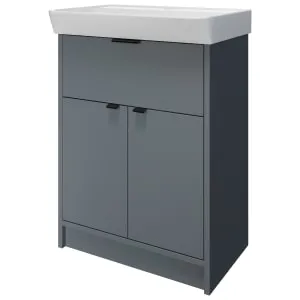 Wickes Nova Monument Grey Freestanding Vanity Unit & Easton Basin - 835 x 600mm
