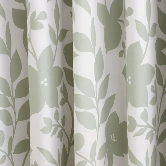 Ava Floral Polycotton Blackout Eyelet Curtains 3