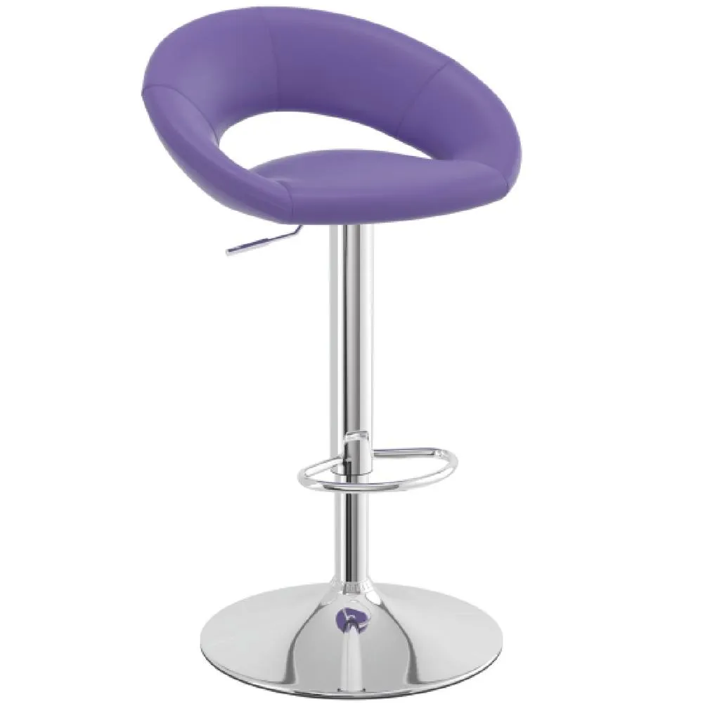 netfurniture Serene Purple Padded Kitchen Breakfast Bar Stool Height Adjustable 3