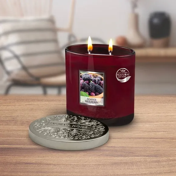 Heart and Home Ellipse Simply Mulberry Multi Wick Candle