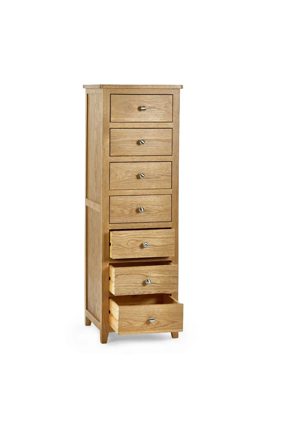 Julian Bowen Mallory 7 Drawer Slim Chest in Light Oak 4