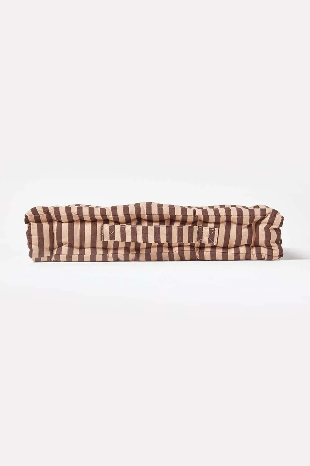 Homescapes Cotton Thin Stripe Floor Cushion in Beige 5