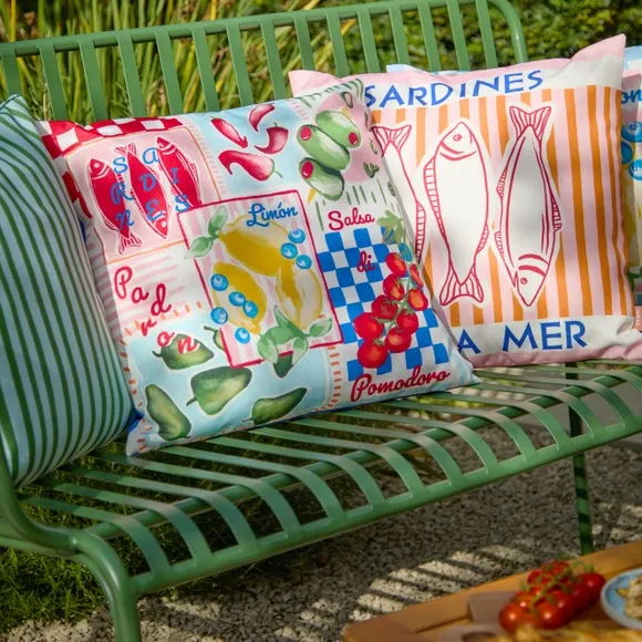 Mediterranean Picnic Outdoor Square Cushion 6
