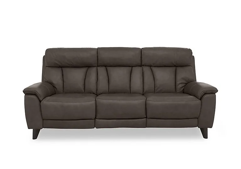 Dreamer Leather 3 Seater Power Recliner Sofa - Dark Chocolate