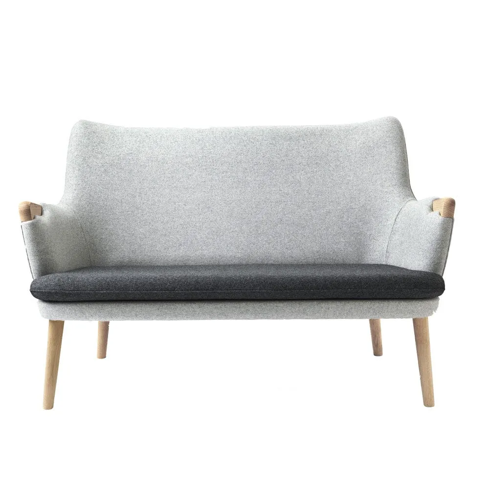 Carl Hansen & Son CH72 Sofa Frame Soaped Oak Upholstered in Melange 120 & 180 3