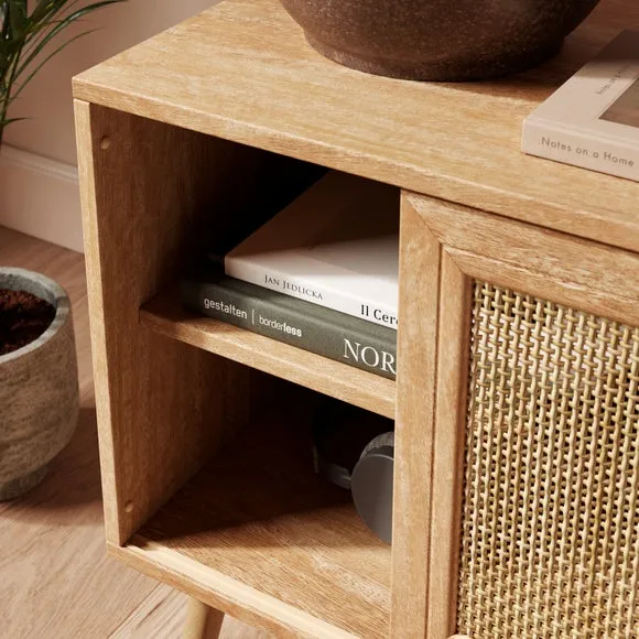 Jordyn Wide Bedside Table, Mango Wood Effect 3