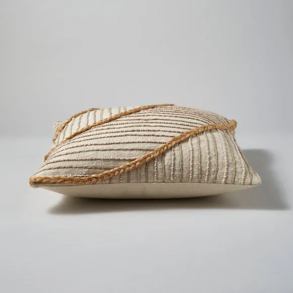 Artisan Jute Abstract Natural Cushion Cover 4