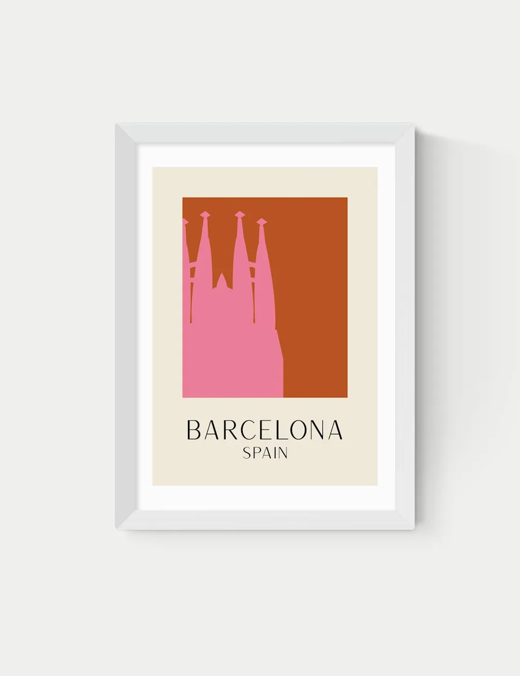 East End Prints Barcelona Framed Art White