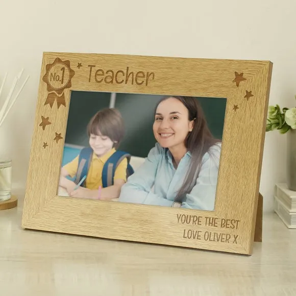 Personalised No.1 Wooden Photo Frame 2