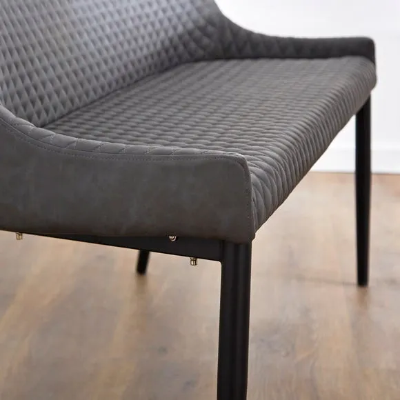 Montreal 2 Seater Dining Bench, Faux Leather, 133cm 3