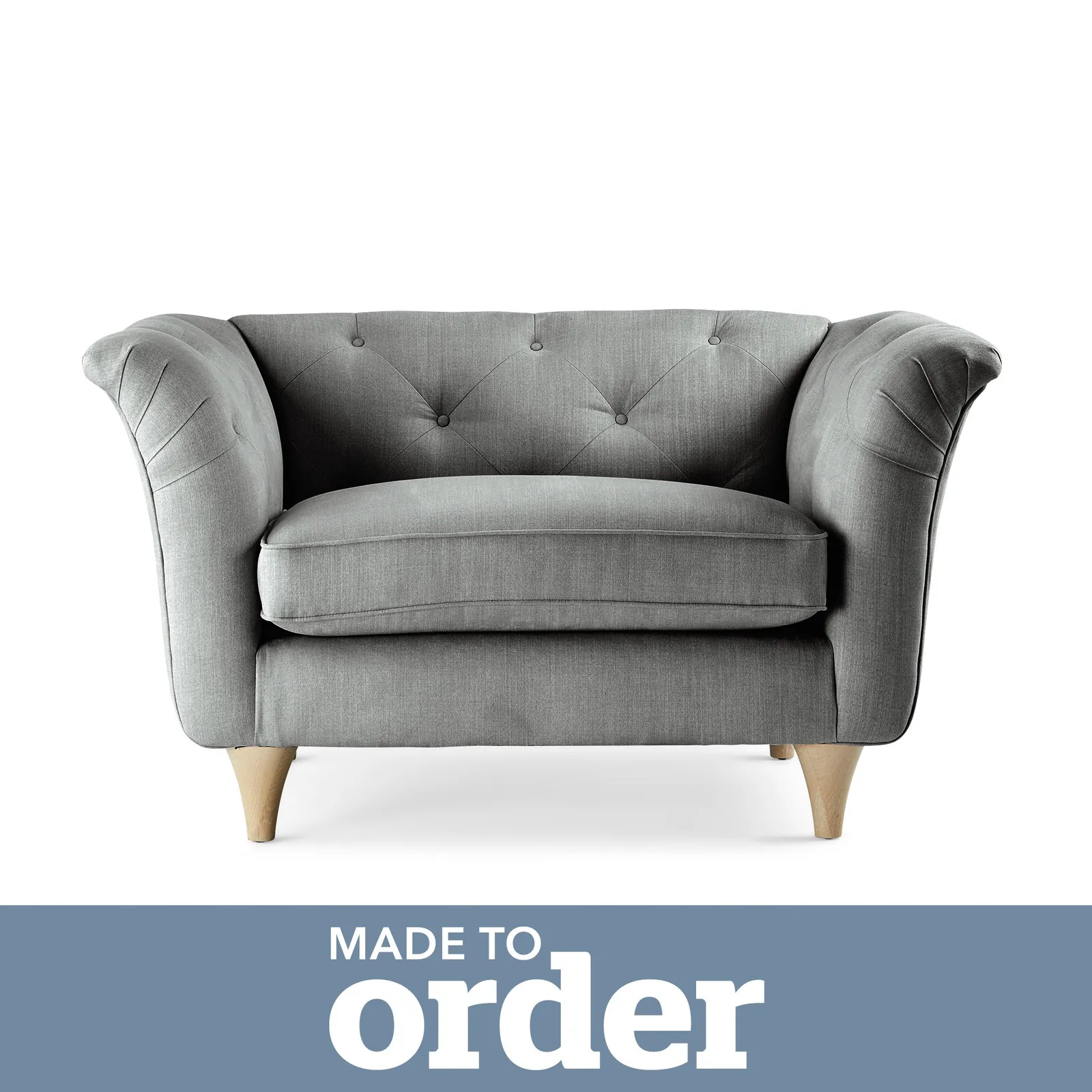 Jaipur Snuggle Chair Brushed Plain Fabric Grey