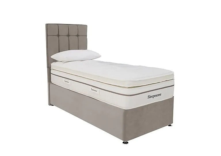 Beam Floor Standing Headboard - Single - Plush Light Grey - Bedroom Furniture