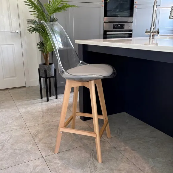 Fusion Living Soho Clear Plastic Bar Stool