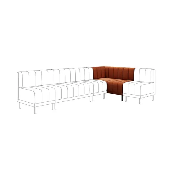 Amali Corner Dining Bench, Matte Plush Velvet 1