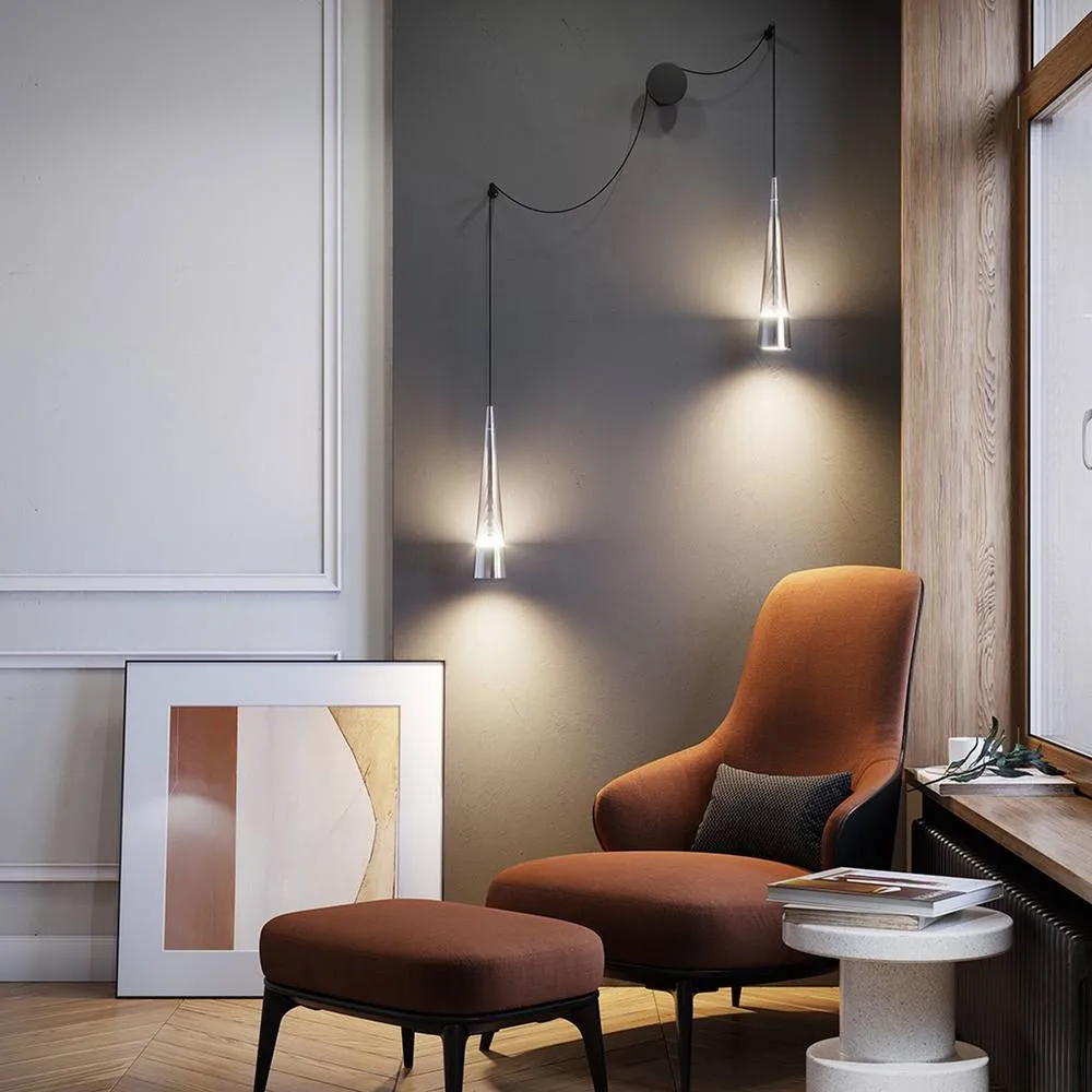 Netlighting Maytoni Sintesi Modern 2 Light Wall Lamp Chrome 3000K in Grey 2