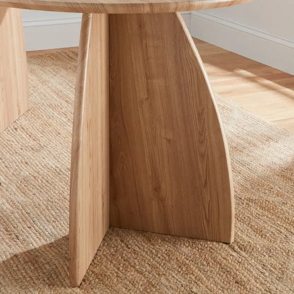 Effy 6 Seater Oval Dining Table, Natural Wood Effect 4