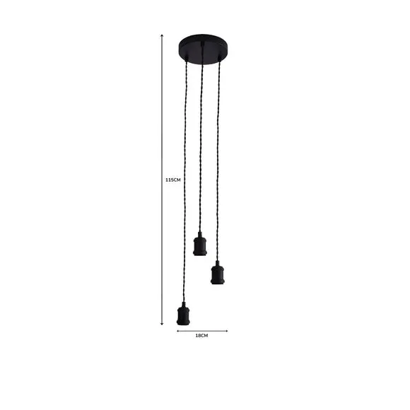 Charlie 3 Light Cluster Ceiling Light 6