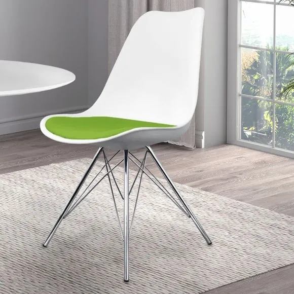 Fusion Living Soho White Plastic Dining Chair 1
