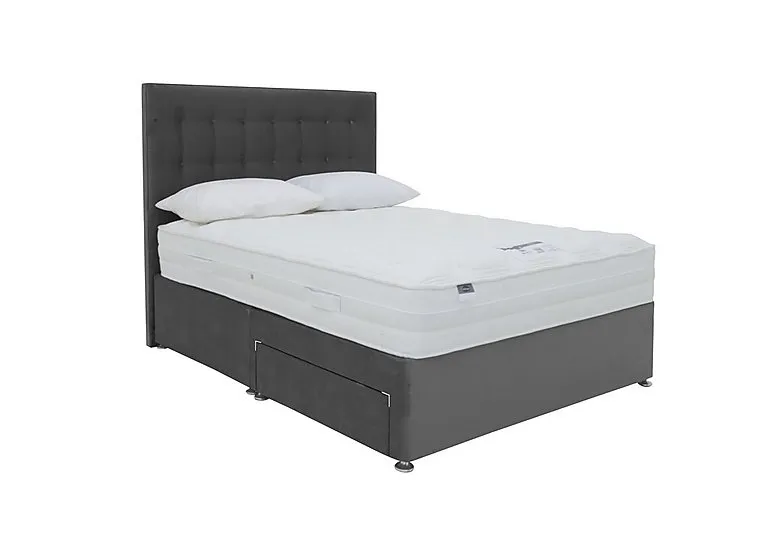 Eco Pocket Plus Divan Set With No Storage - Small Double - Luxury Charcoal