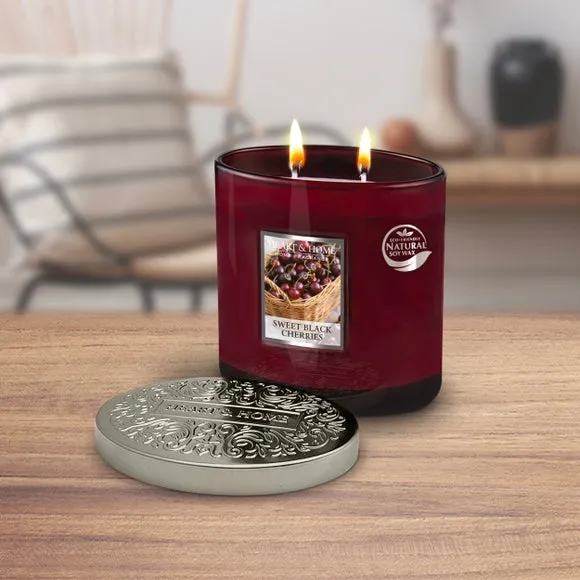 Heart and Home Ellipse Sweet Black Cherries Multi Wick Candle