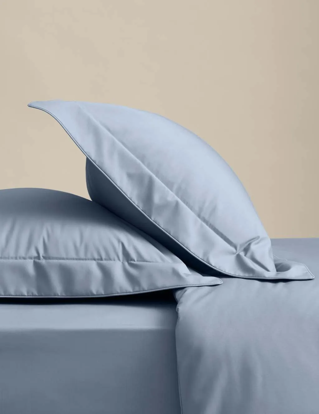 M&S 2 Pack Egyptian Cotton 230 Thread Count Crisp Oxford Pillowcases Steel Blue