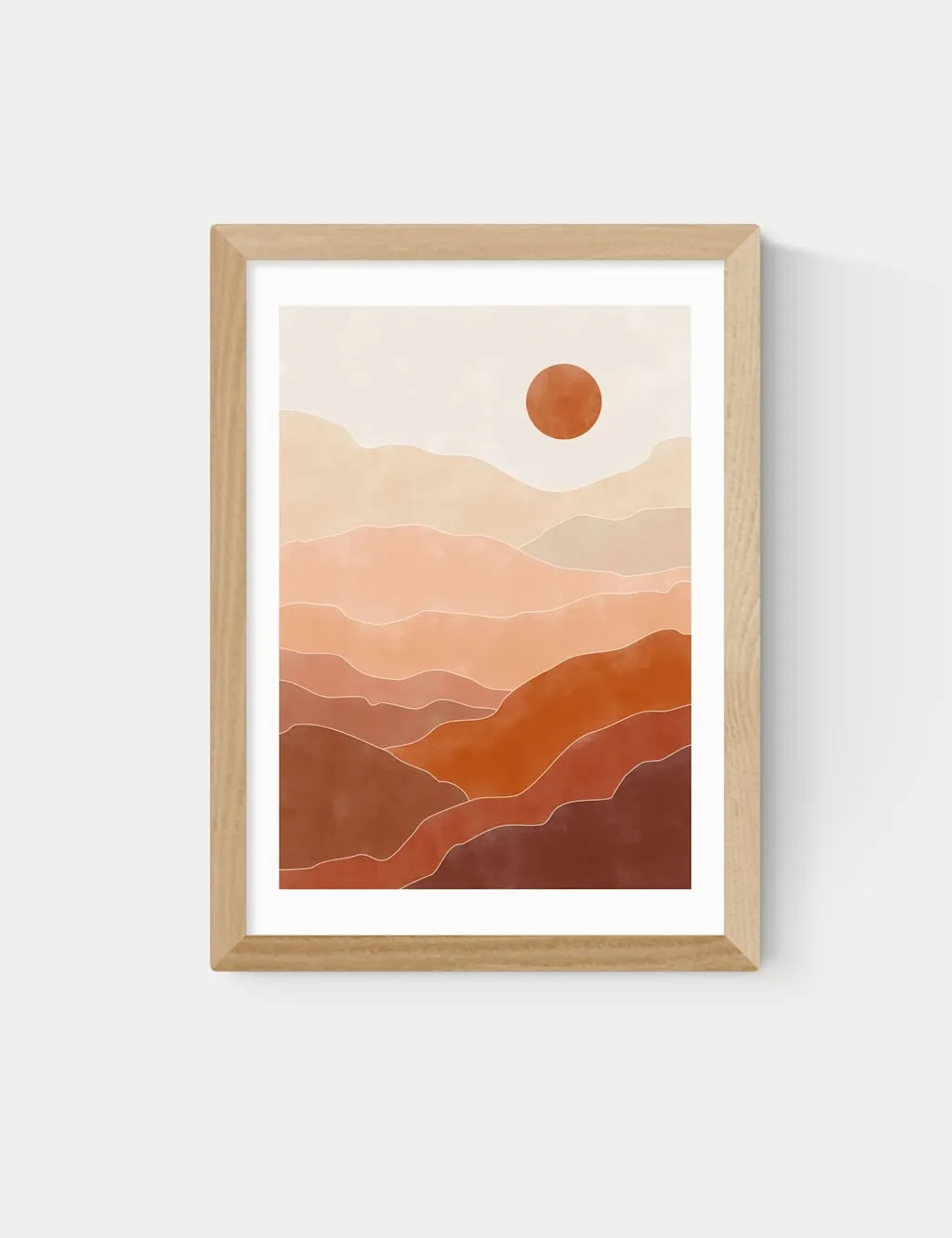 East End Prints Terracotta Landscape Framed Art Print Natural