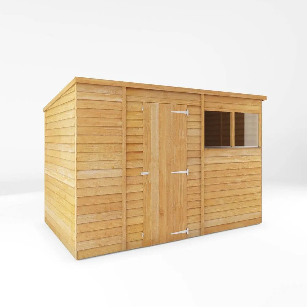 Mercia 10 x 6 Feet Overlap Pent Shed - L189.1 x W297.4 x H200.7 cm - Brown in Light Tan