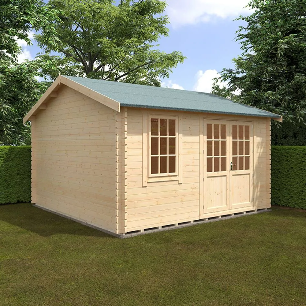 Buttercup Farm 14x14w The Henley Plus 44mm Cabin - L415 x W415 x H293.2 cm in Natural 2