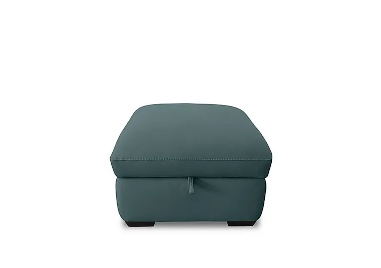 Restore Leather Storage Footstool - BV Lake Green
