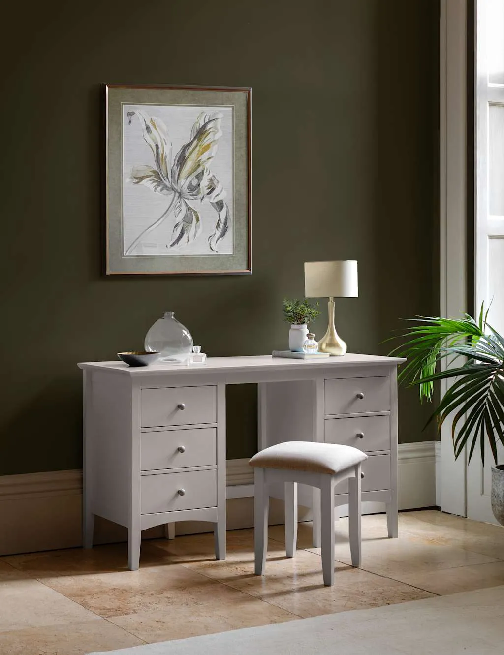 Gallery Direct Hastings Grey Dressing Table & Stool Grey